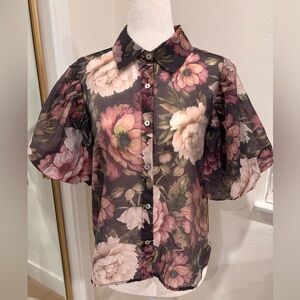 Chic Floral Button-Up Blouse